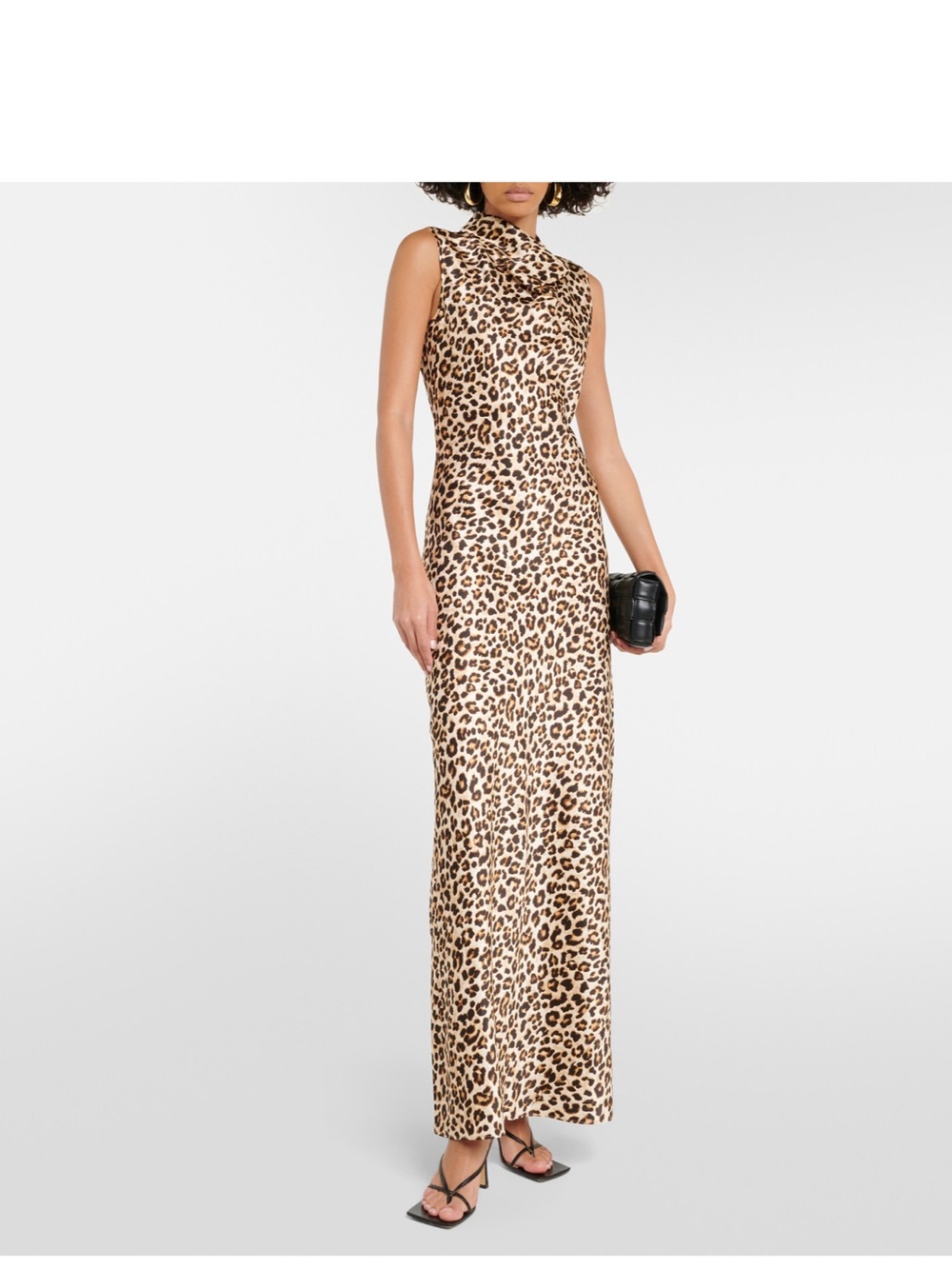 Veronica Beard Leopard-Print Sleeveless Maxi Dress in Brown and Cream